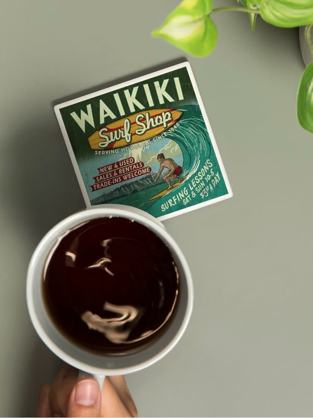 Waikiki Beach Surf Shop Coaster